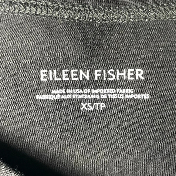 Eileen Fisher Dress Women’s Sz XS Black Cotton Scoop Neck Stretchy Shirt Dress - Picture 7 of 8